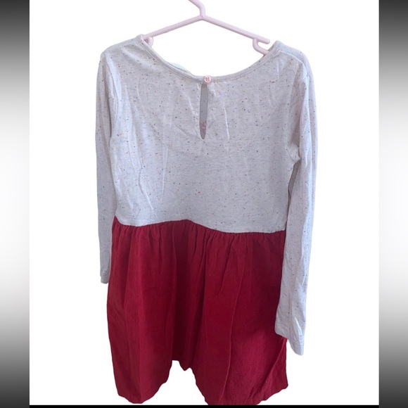 Beebay Maroon Reindeer Corduroy A-Line Christmas Dress size 7 - Picture 3 of 9